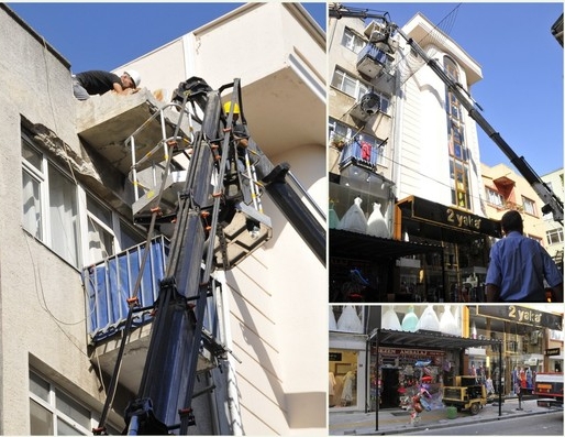 Tehlike oluşturan balkonlar yıkıldı