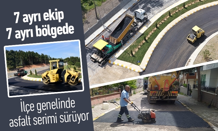 İlçe genelinde asfalt serimi sürüyor