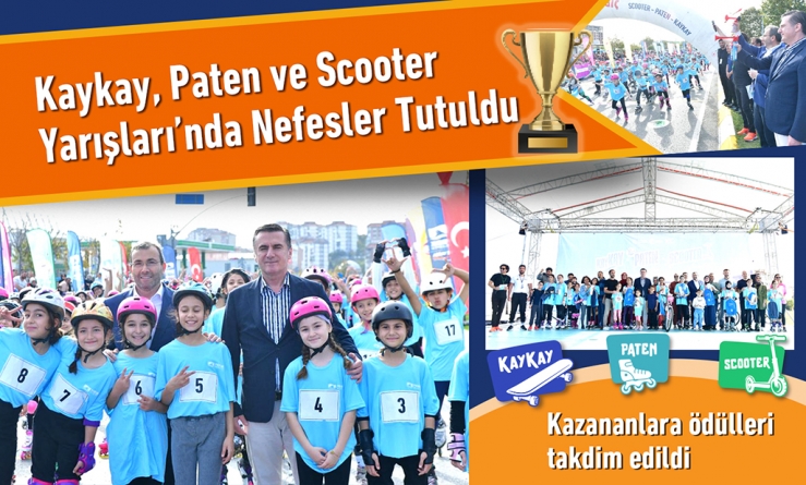 Kaykay, Paten ve Scooter Yarışları’nda Nefesler Tutuldu