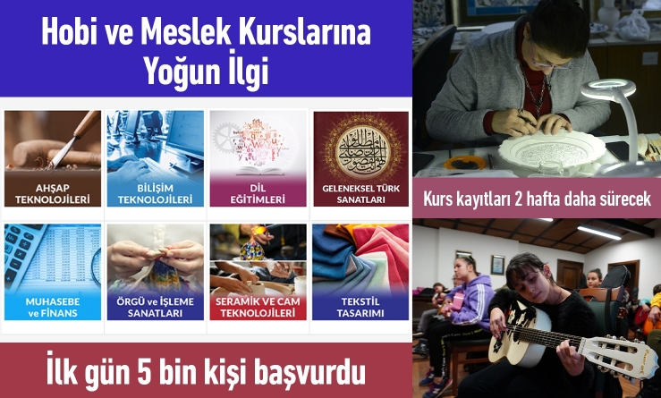 Hobi ve Meslek Kurslarına Yoğun İlgi